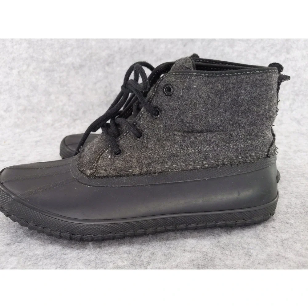Sperry‎ Duck Boots Mens 8.5 Black Charcoal Wool Blend Lace Up Boots